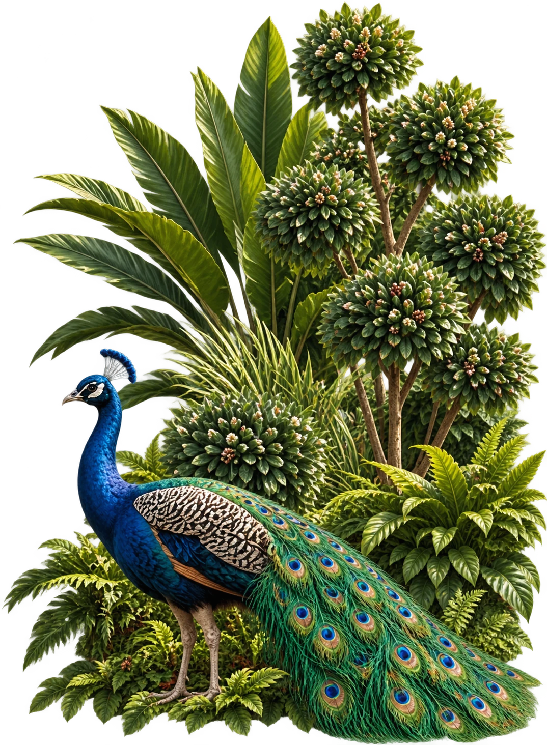 Peacock and Foliage